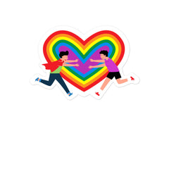 Gay Couple Bubble-Free Stickers