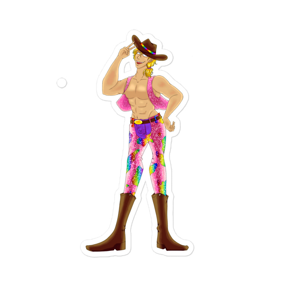 Gay Cowboy Bubble-Free Stickers