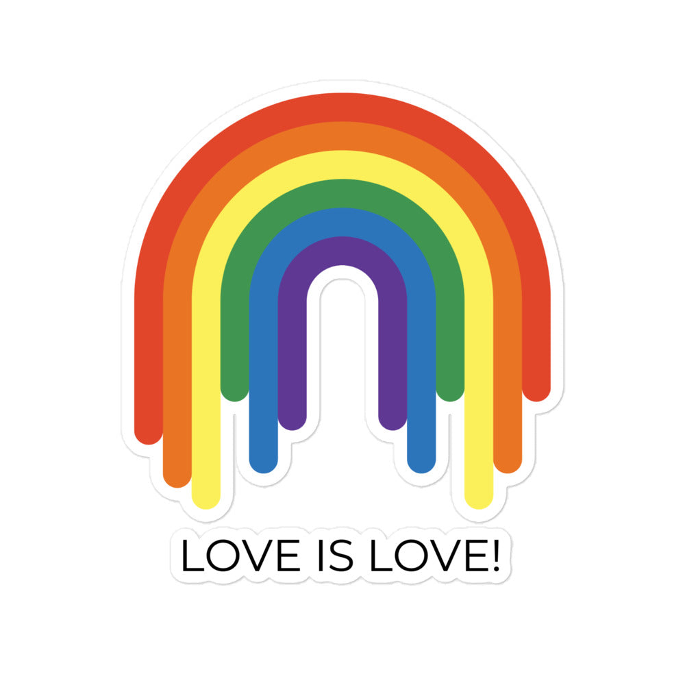 Love Is Love Rainbow Bubble-Free Stickers
