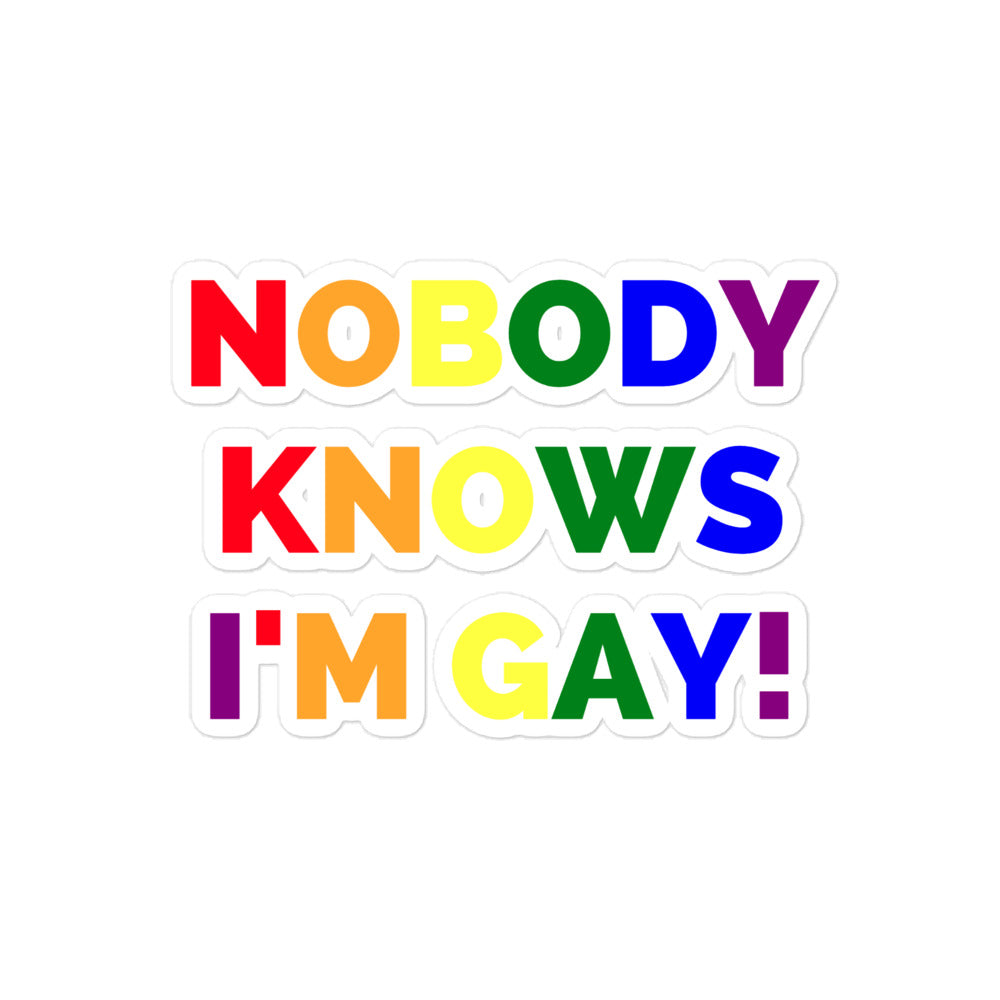 Nobody Knows I'm Gay! Bubble-Free Stickers