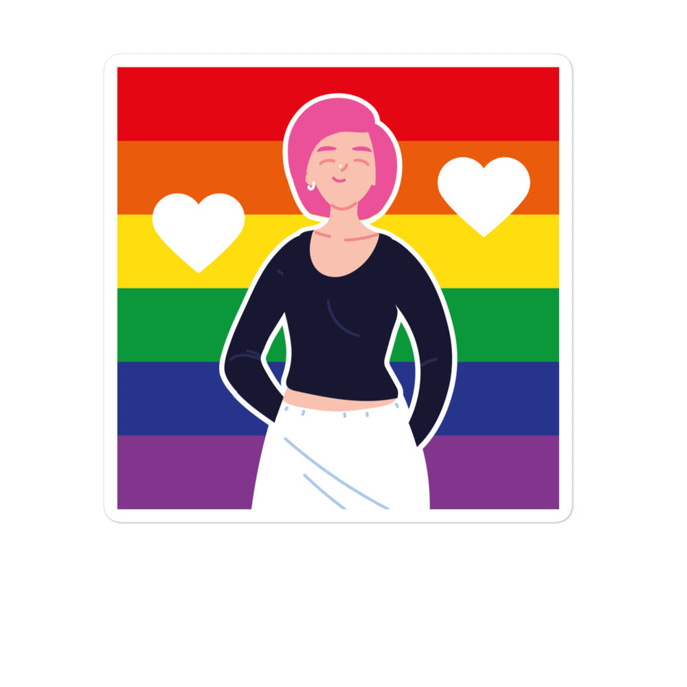 Queer Love Is Love Is Love Bubble-Free Stickers