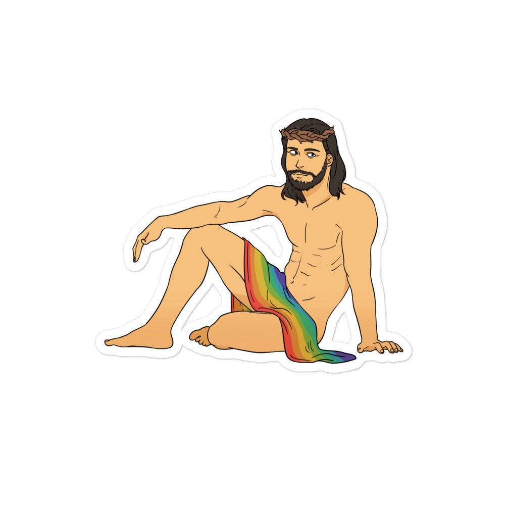 Sexy Gay Jesus Bubble-Free Stickers