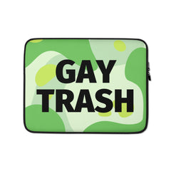 Gay Trash (Black Text) Laptop Sleeve