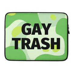 Gay Trash (Black Text) Laptop Sleeve