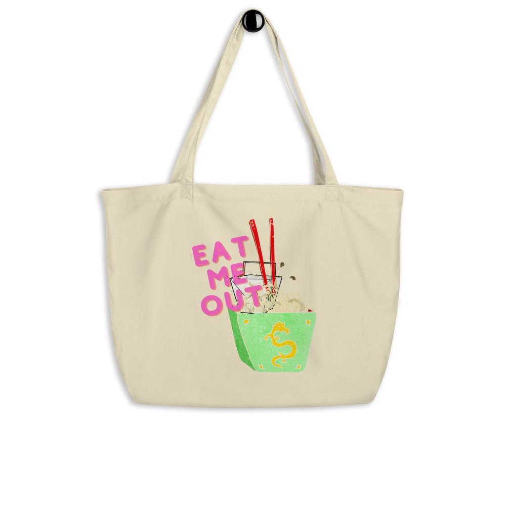 Eat Me Out Large Organic Tote Bag