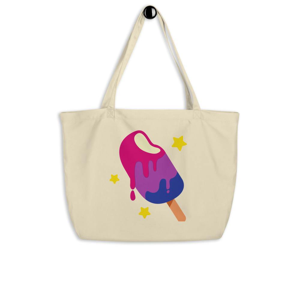 Bisexual Popsicle Large Organic Tote Bag