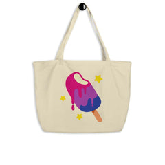 Bisexual Popsicle Large Organic Tote Bag