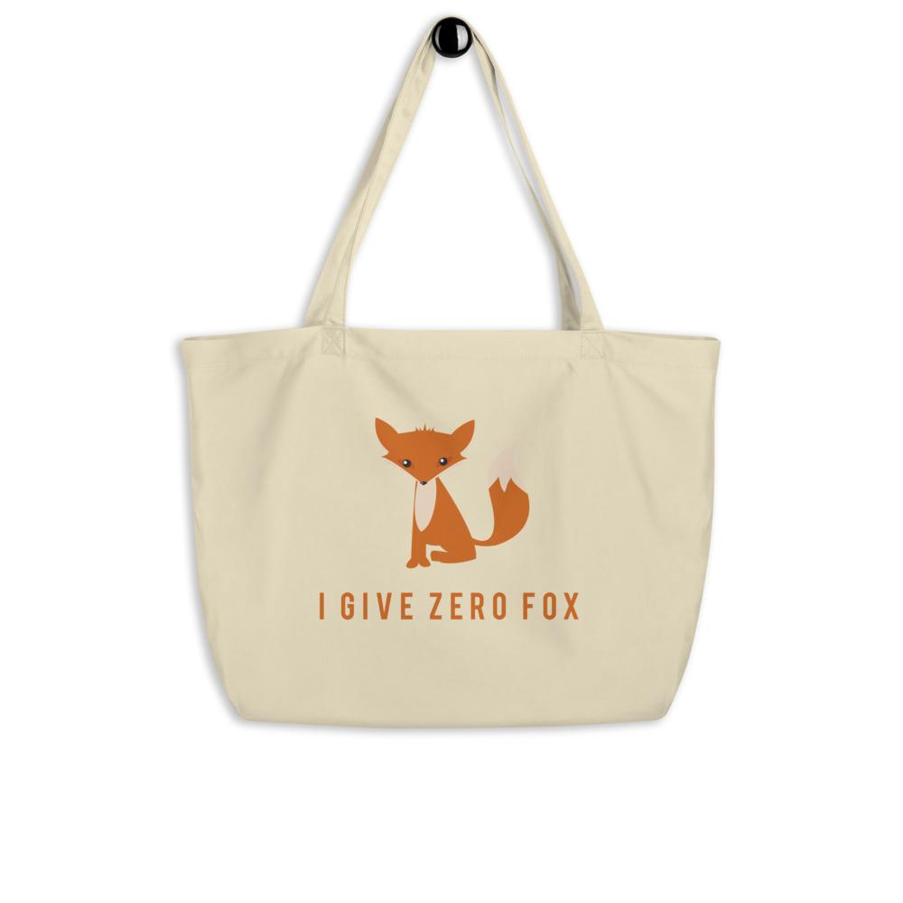 I Give Zero Fox Large Organic Tote Bag