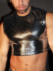 Silver Sequin Crop Top