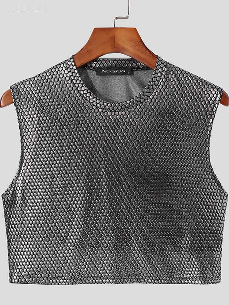 Silver Sequin Crop Top