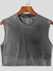 Silver Sequin Crop Top