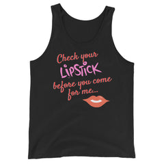Check Your Lipstick Unisex Tank Top
