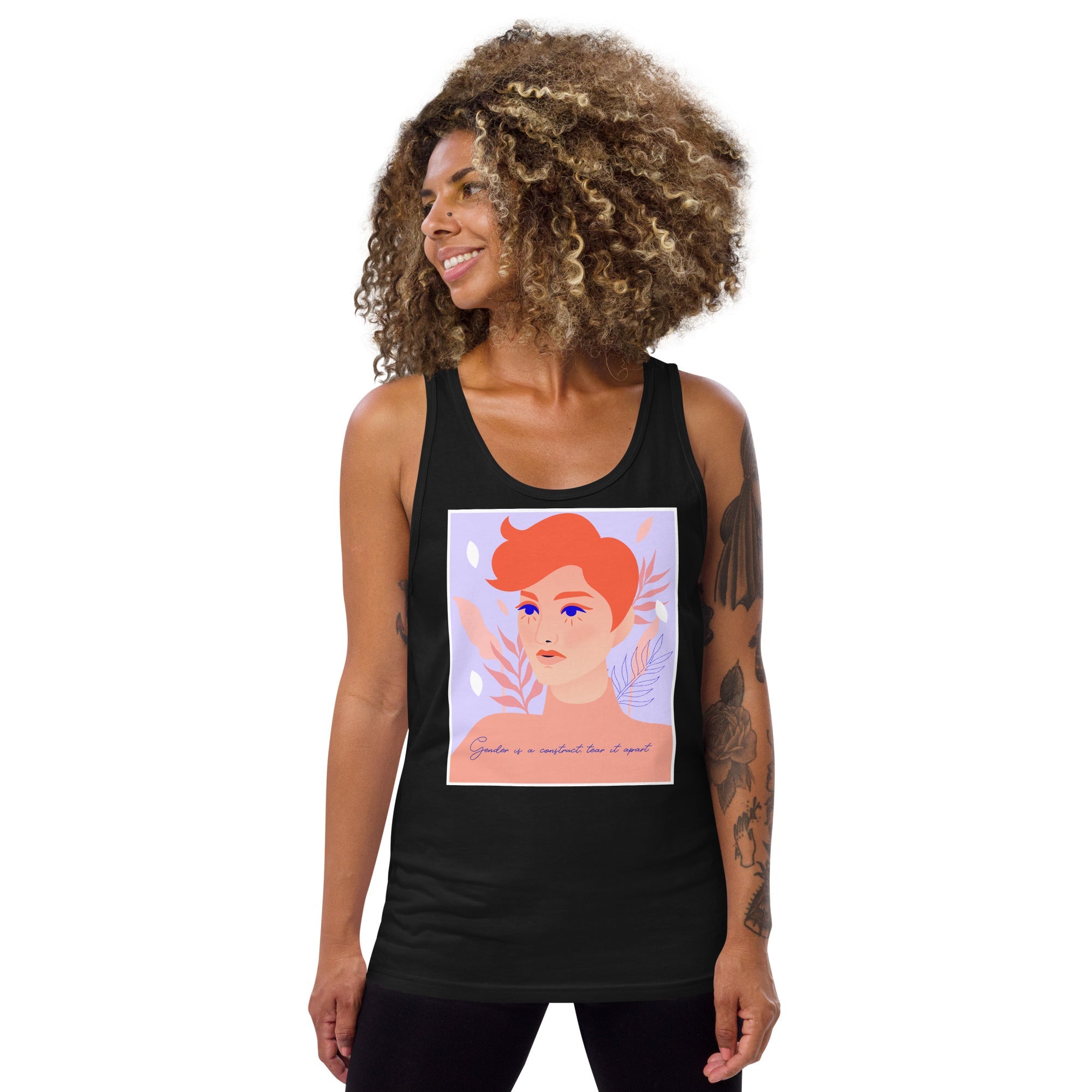 Gender Is A Construct Tear It Apart Unisex Tank Top