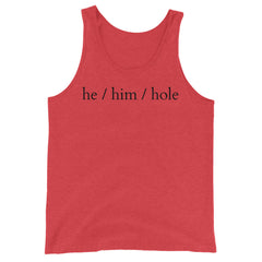 He / Him / Hole Unisex Tank Top