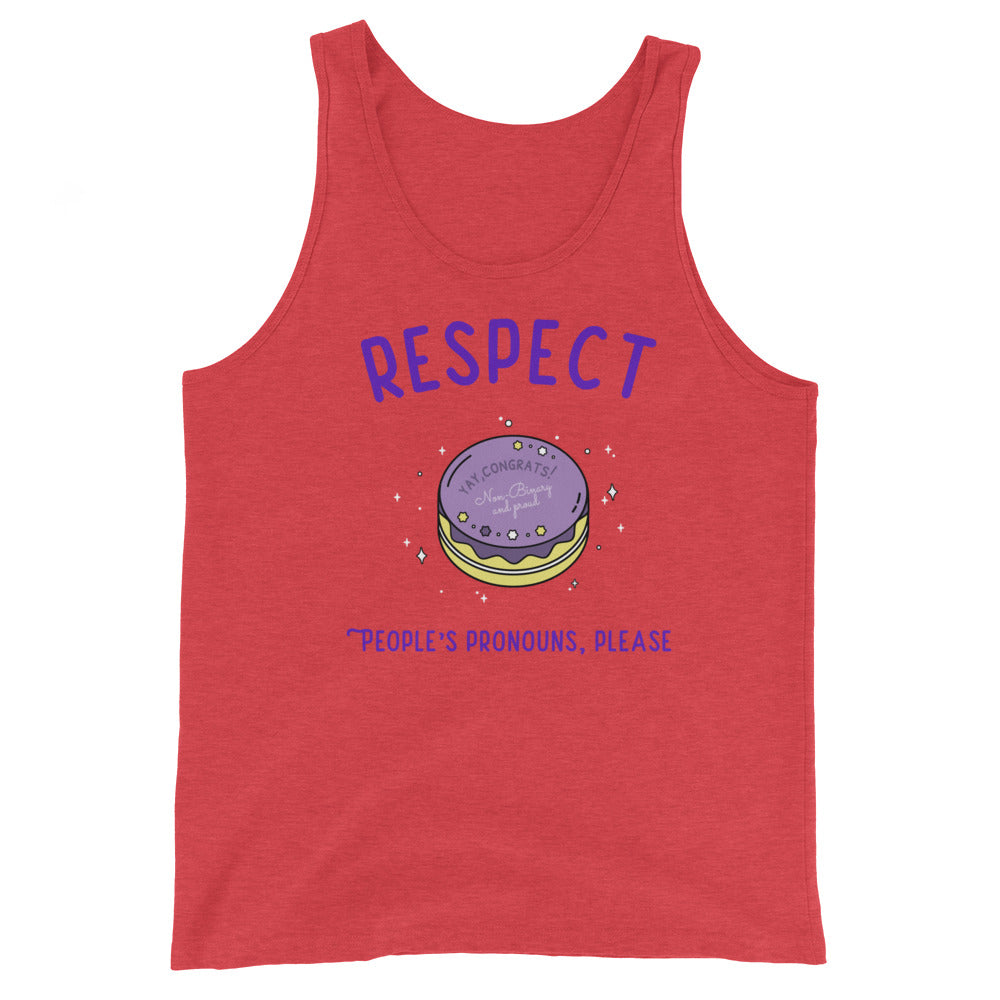 Respect People's Pronouns Please Unisex Tank Top
