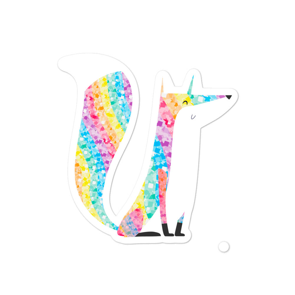 Glitter Fox Bubble-Free Stickers