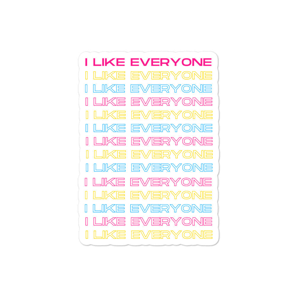 I Like Everyone Bubble-Free Stickers