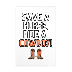 Save A Horse Ride A Cowboy Postcard