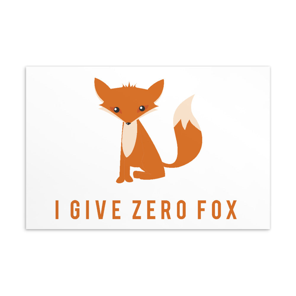 I Give Zero Fox Postcard