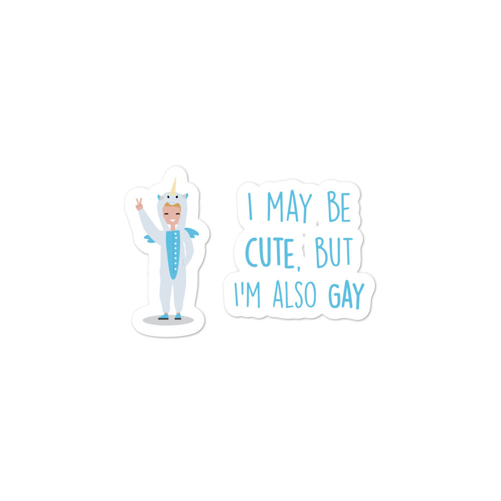 Cute But Gay Bubble-Free Stickers