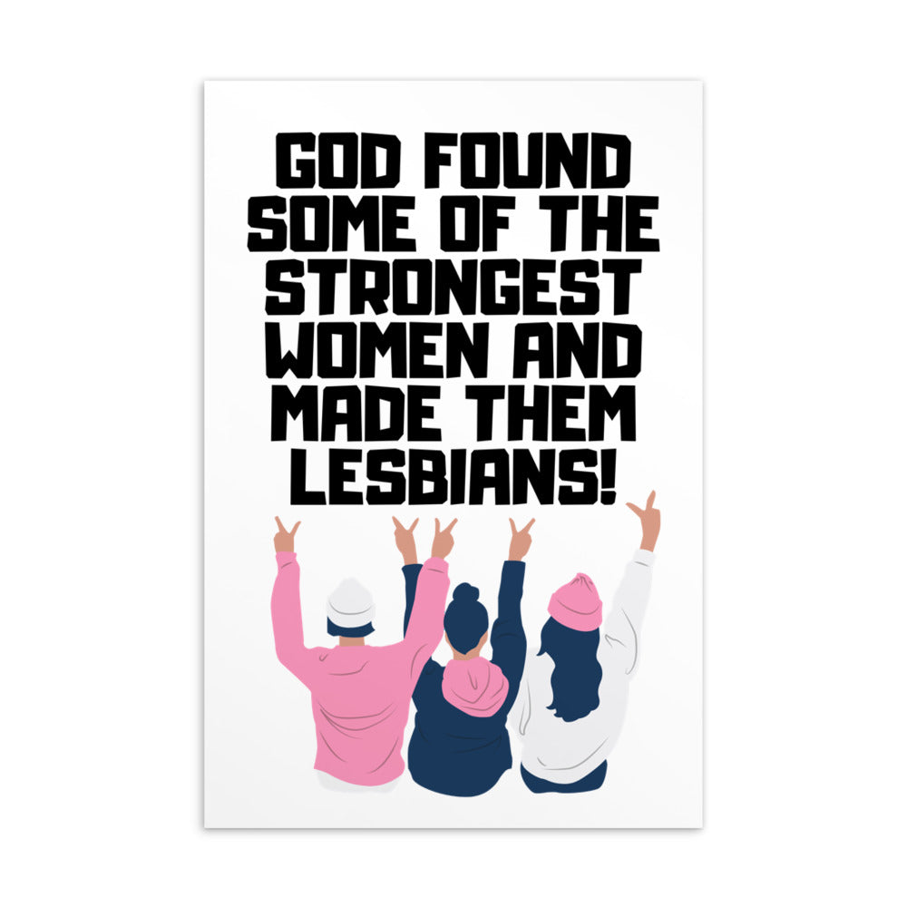 God Found The Strongest Women Postcard