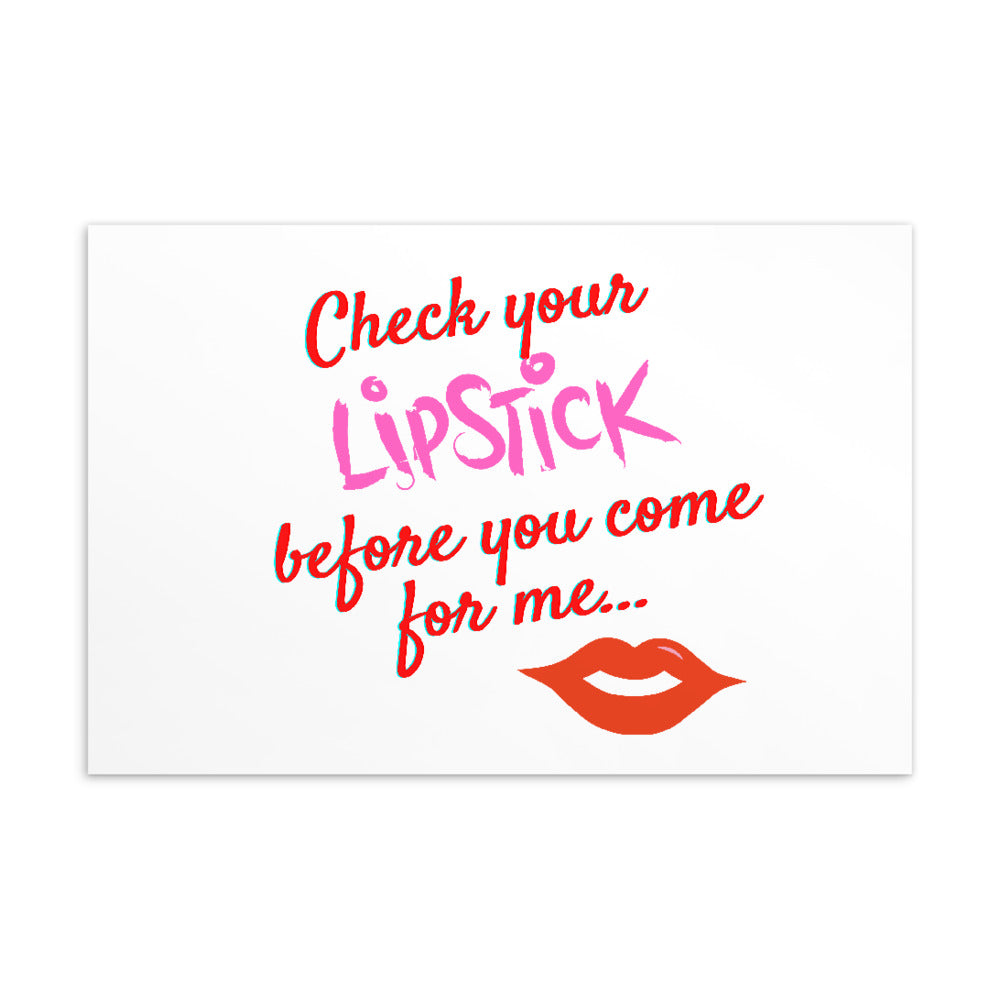 Check Your Lipstick Postcard
