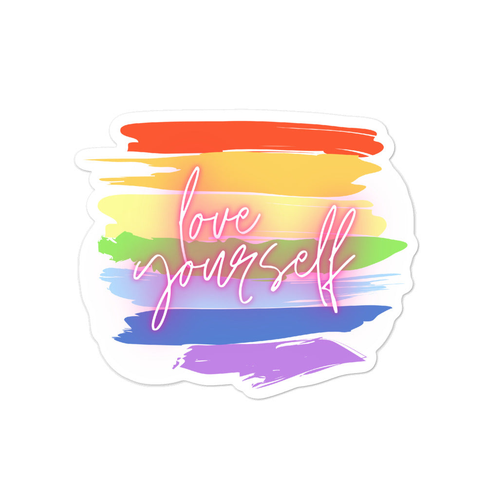 Love Yourself! Bubble-Free Stickers