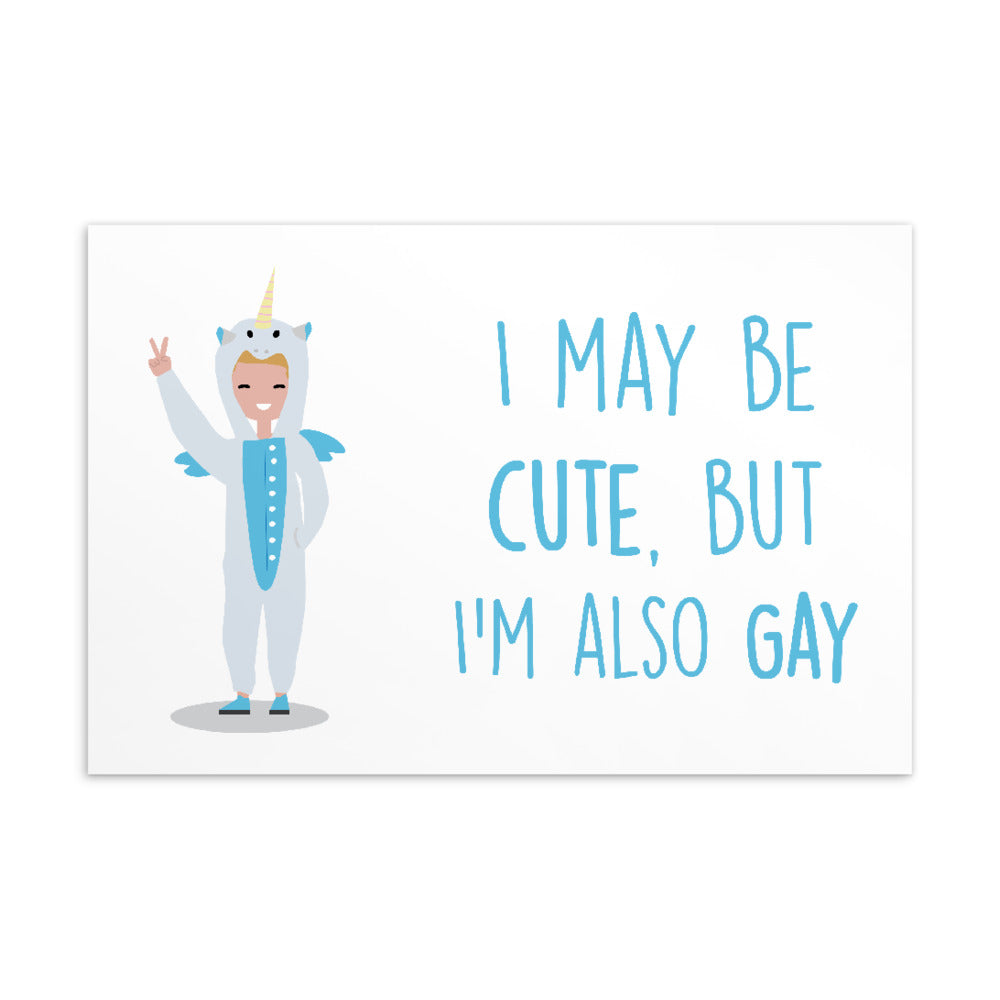 Cute But Gay Postcard