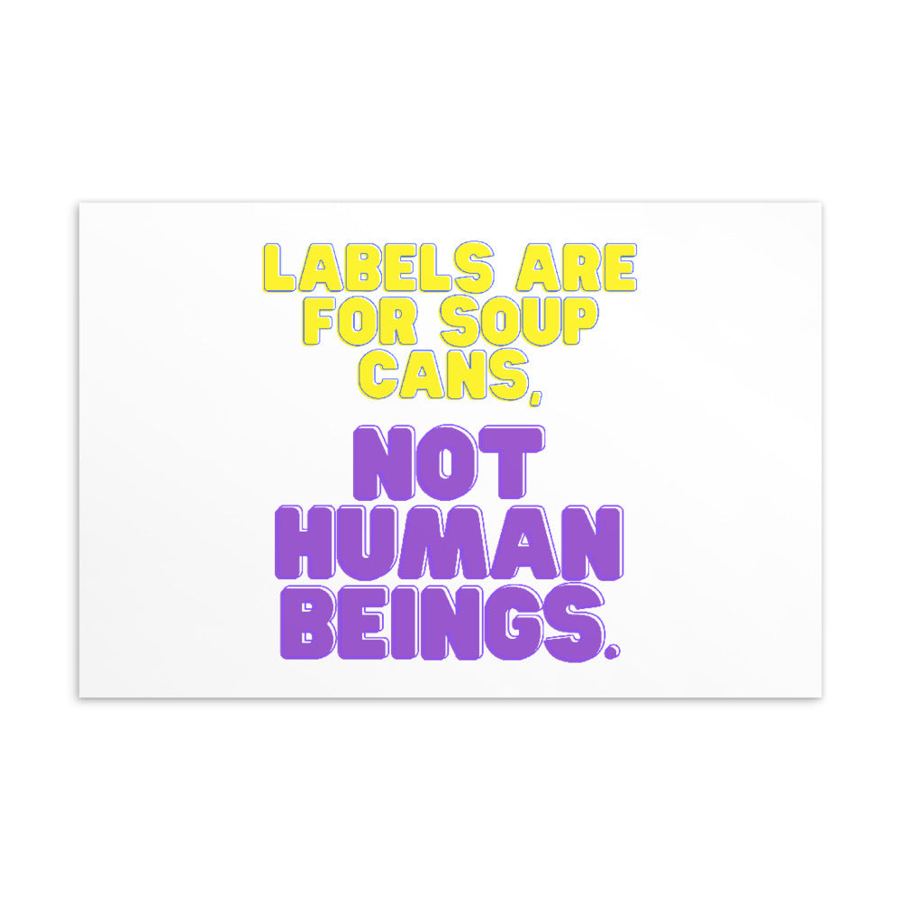 Labels Are For Soup Cans Postcard