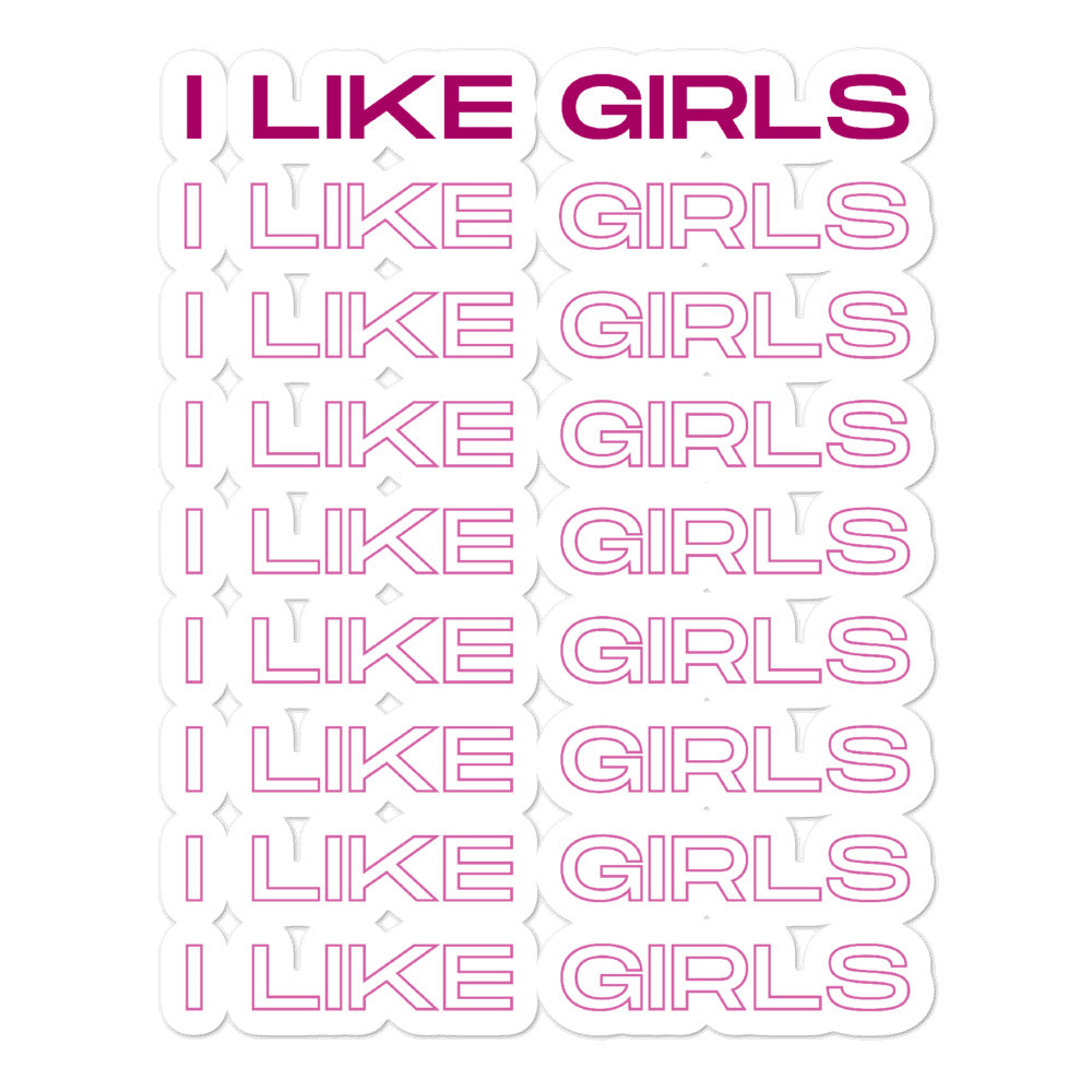 I Like Girls Bubble-Free Stickers