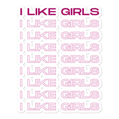I Like Girls Bubble-Free Stickers