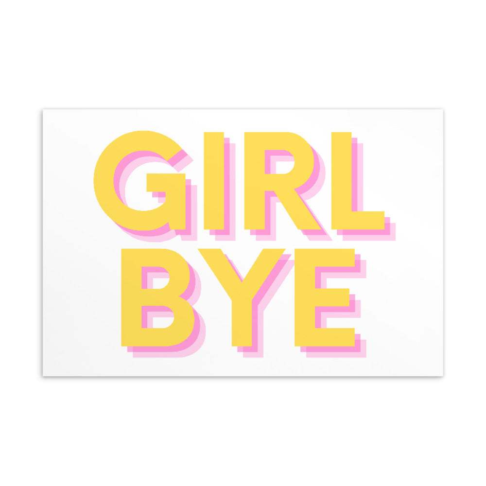 Girl Bye Postcard