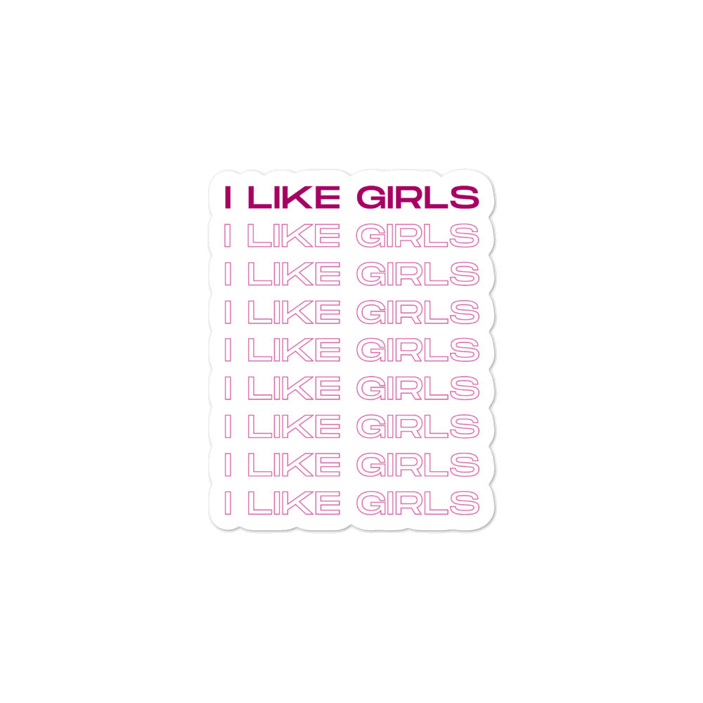 I Like Girls Bubble-Free Stickers