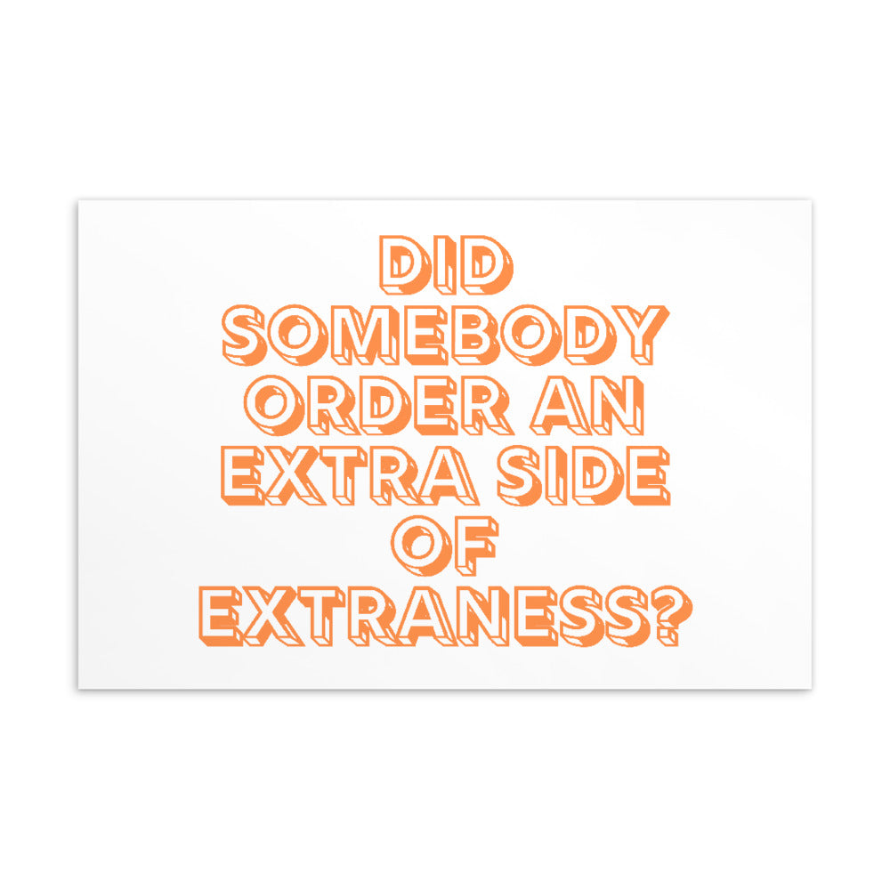 Extra Side Of Extraness Postcard
