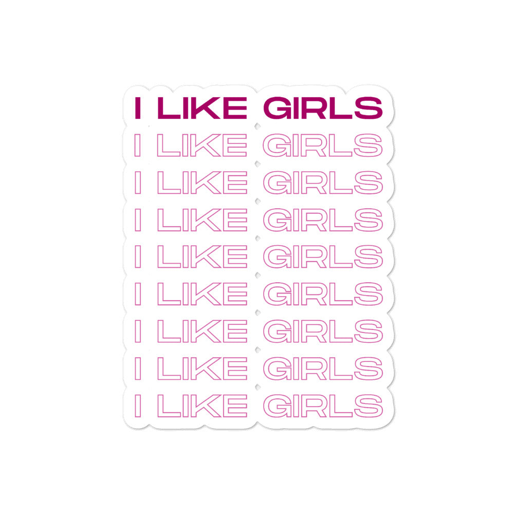 I Like Girls Bubble-Free Stickers