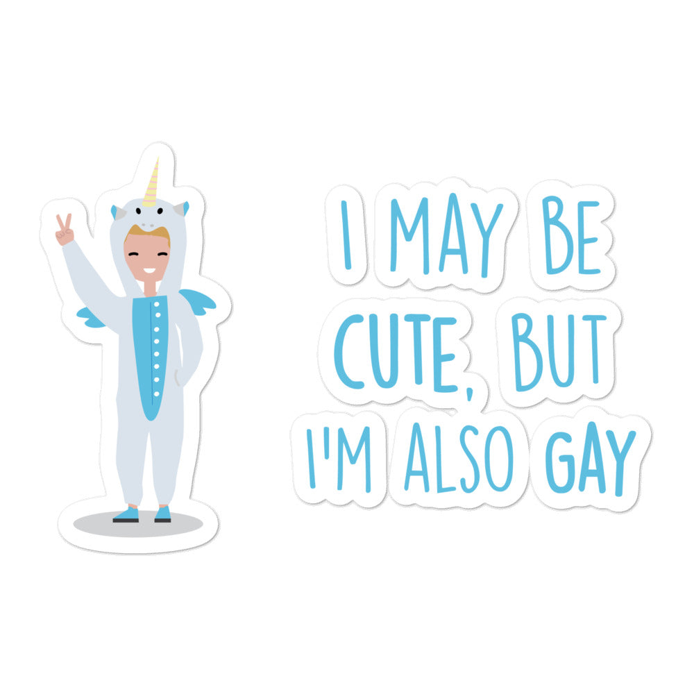 Cute But Gay Bubble-Free Stickers