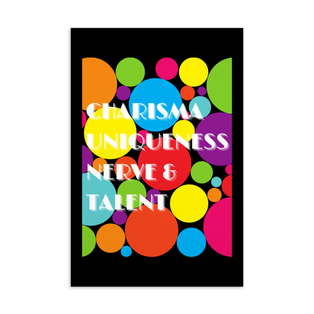 Charisma Uniqueness Nerve & Talent Postcard