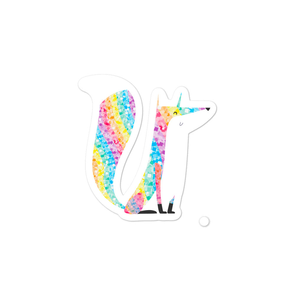 Glitter Fox Bubble-Free Stickers