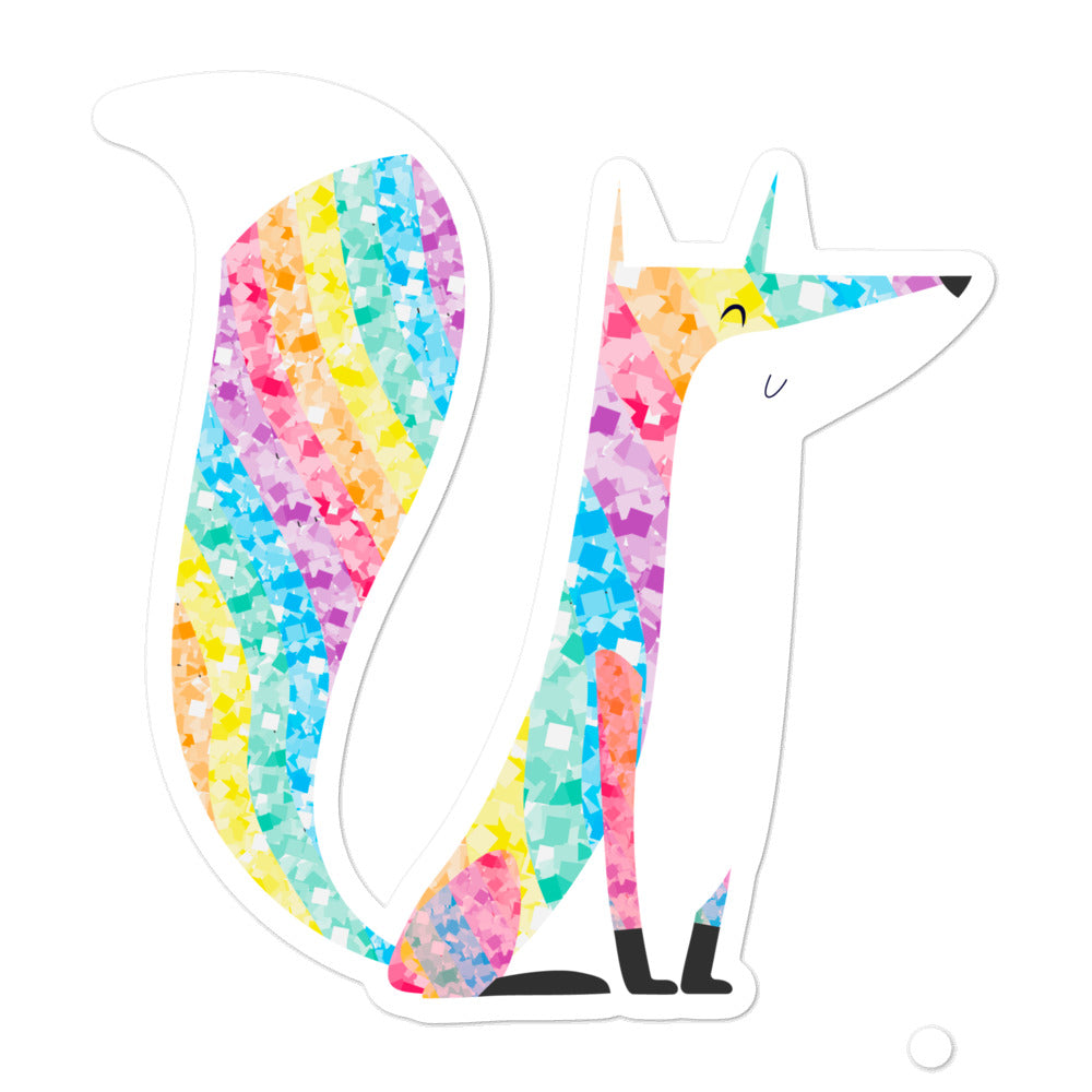 Glitter Fox Bubble-Free Stickers