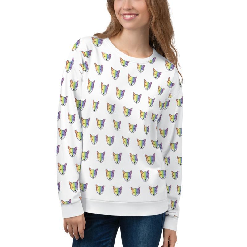 Rainbow Fox All-Over Sweatshirt