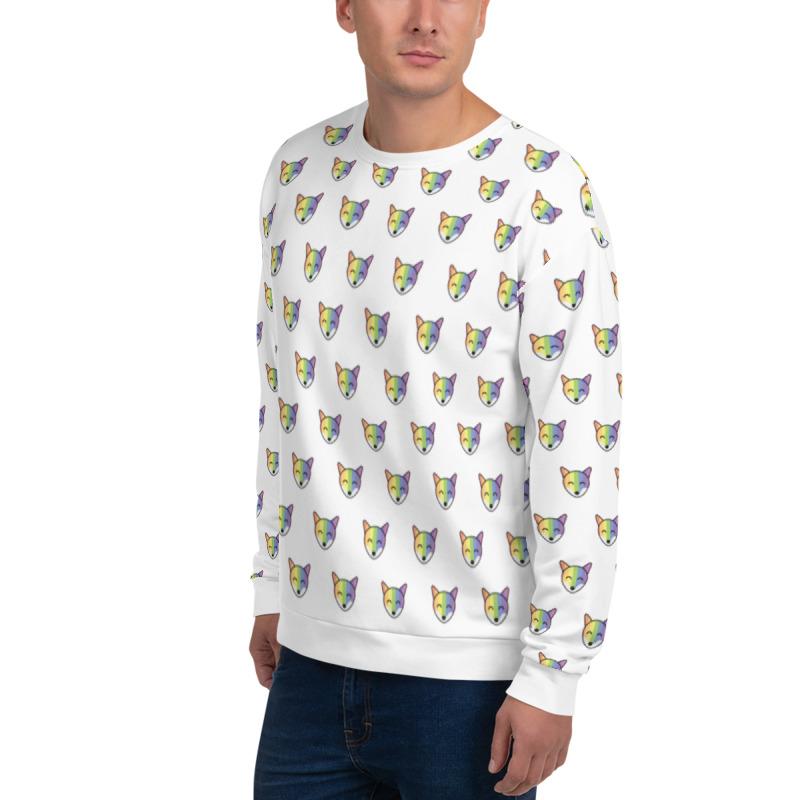 Rainbow Fox All-Over Sweatshirt