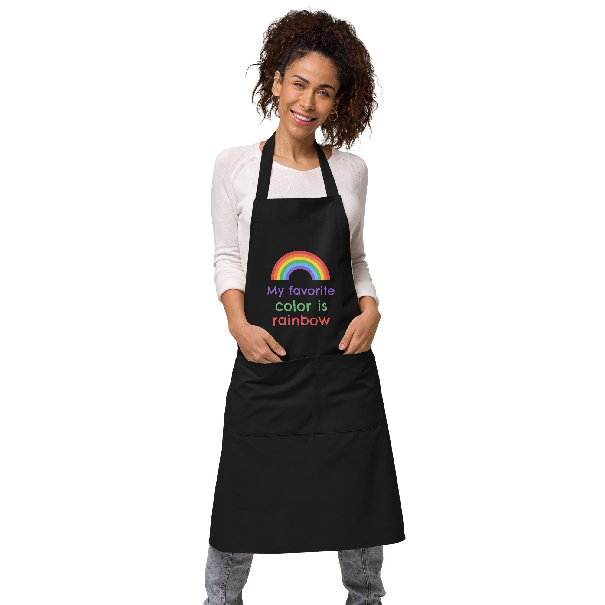 My Favorite Color Is Rainbow Organic Cotton Apron
