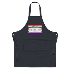 Hello My Pronouns Are She / Her / Hers Organic Cotton Apron
