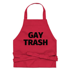 Gay Trash (Black Text) Organic Cotton Apron