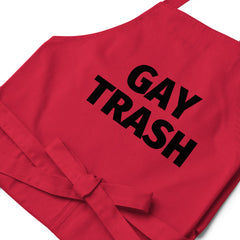 Gay Trash (Black Text) Organic Cotton Apron