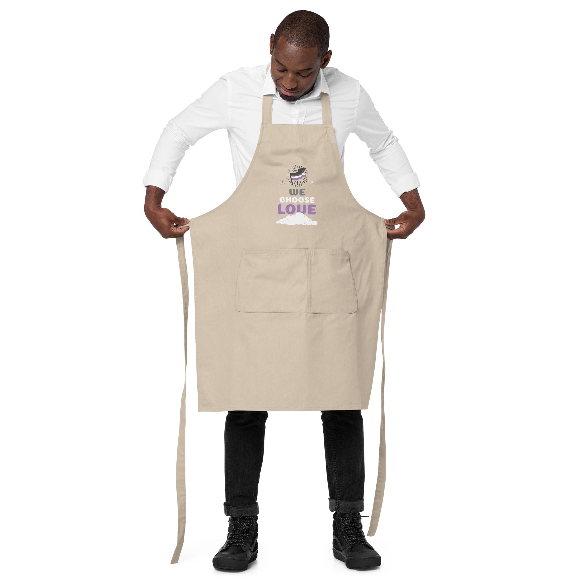 Asexual We Choose Love Organic Cotton Apron
