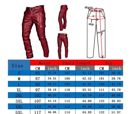 PU Leather Biker Pants