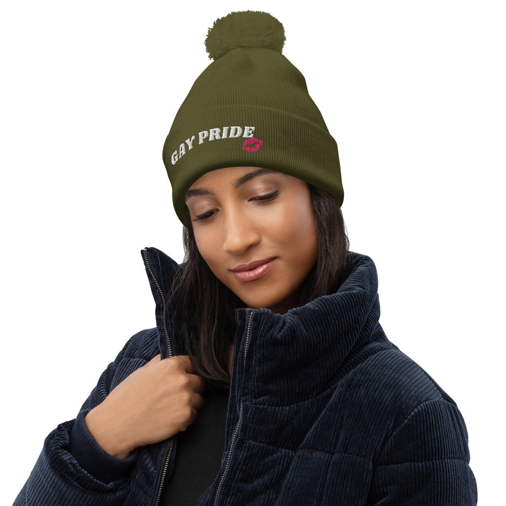 Gay Pride Pom Pom Beanie