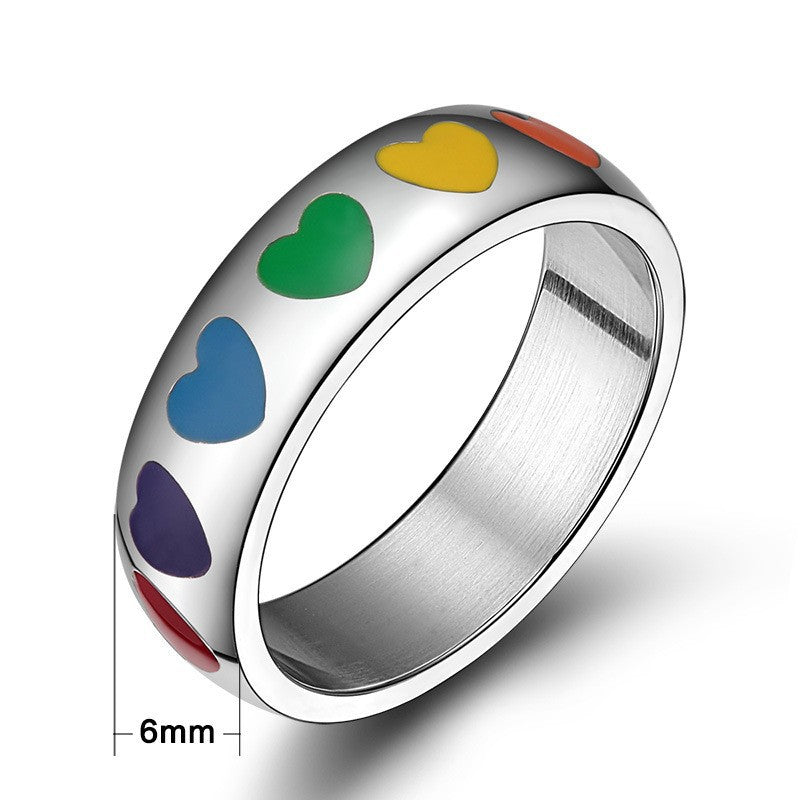 Rainbow Hearts Pride Ring