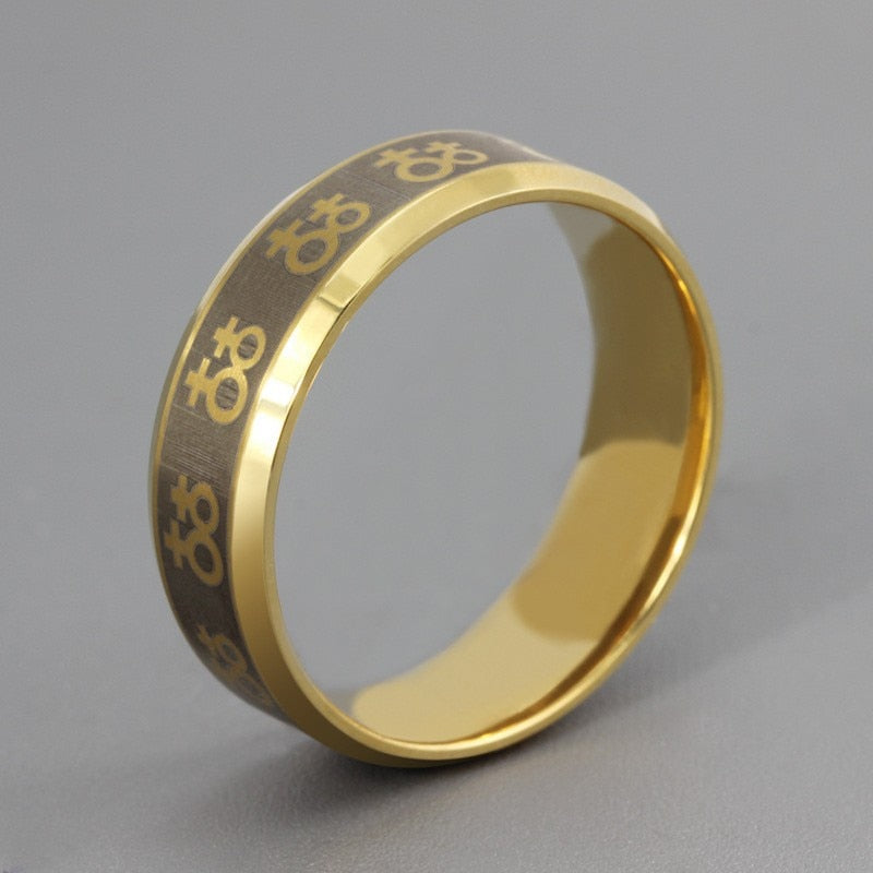 Lesbian Love Symbol Golden Ring